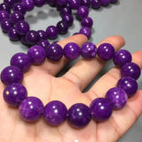 Natural Stone Purple Jade Bracelet Healing Gemstone Fine Jewelry