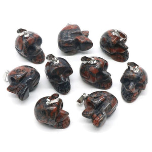 Agate Skull Head Gem Pendant DIY Necklace Jewelry Halloween Gift 1pc