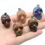 Agate Skull Head Gem Pendant DIY Necklace Jewelry Halloween Gift 1pc
