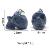 Agate Skull Head Gem Pendant DIY Necklace Jewelry Halloween Gift 1pc