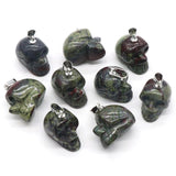 Agate Skull Head Gem Pendant DIY Necklace Jewelry Halloween Gift 1pc