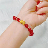 8mm Red Jade Bracelet Women Healing Gemstone Fine Jewelry