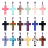 High Natural Gem Stone Crystals Healing Stones Jade Cross Pendant Charms