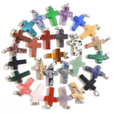 High Natural Gem Stone Crystals Healing Stones Jade Cross Pendant Charms