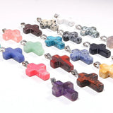 High Natural Gem Stone Crystals Healing Stones Jade Cross Pendant Charms