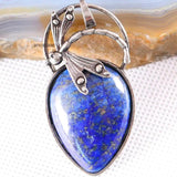 Women Necklace Pendant Lapis Dragonfly Heart Gem Stone Bead