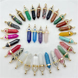 Amethyst Crystal Hexagonal Pendulum Pendants 10Pcs