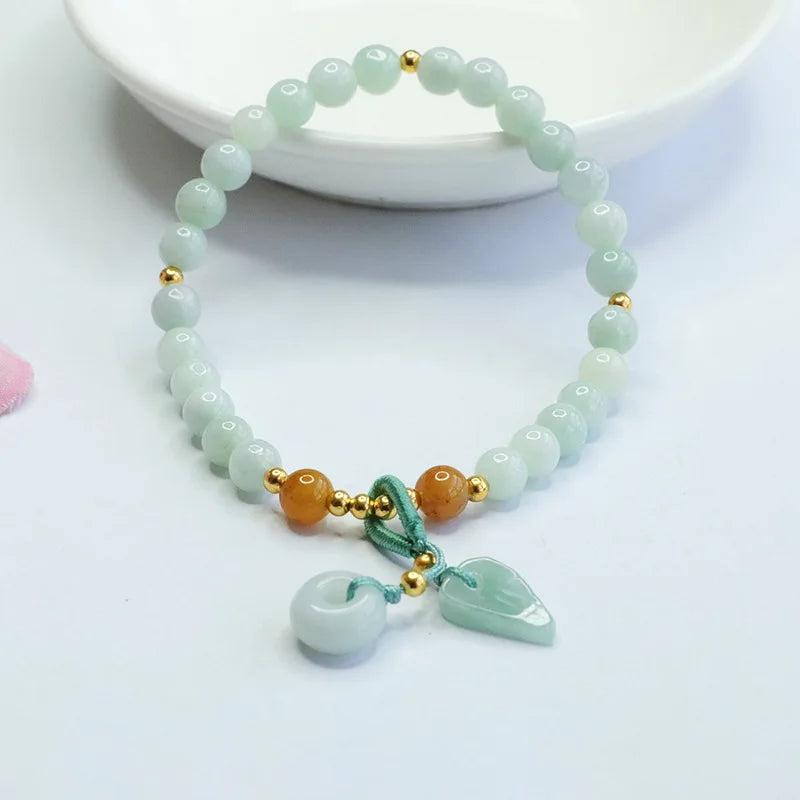 Burmese Jade Donut Bracelets Women Bangle Charms Gift Gemstone