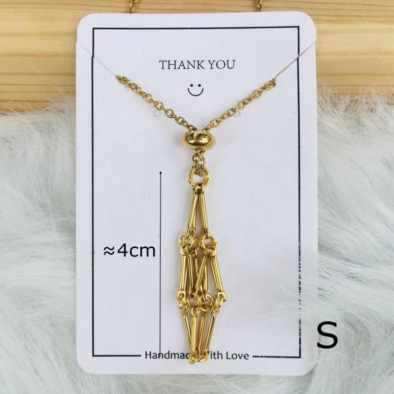 Crystal Cage Pendant Necklace Holder Metal Chain Adjustable X127