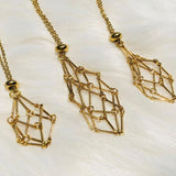 Crystal Cage Pendant Necklace Holder Metal Chain Adjustable X127