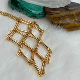 Crystal Cage Pendant Necklace Holder Metal Chain Adjustable X127