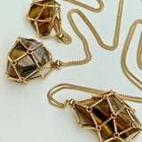Crystal Cage Pendant Necklace Holder Metal Chain Adjustable X127
