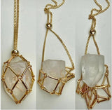 Crystal Cage Pendant Necklace Holder Metal Chain Adjustable X127