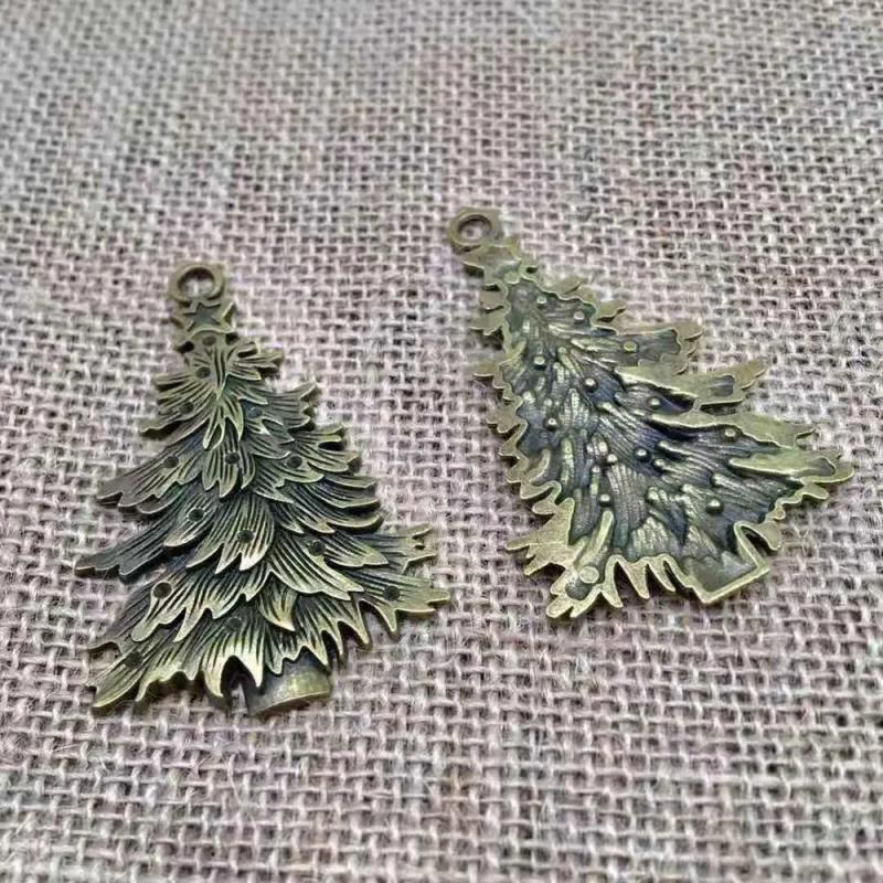 4pcs Vintage Christmas Tree Charms Alloy Pendants for DIY Jewelry Making