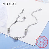 925 Silver Lucky Beads Bracelet Gemstone Cylinder Jewelry