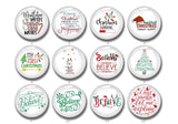 Christmas Tree Gnome Glass Dome Cabochon, Assorted Sizes - FJ800
