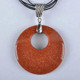 Golden Sandstone Stone Bead GEM Pendant Jewelry Gift WS778