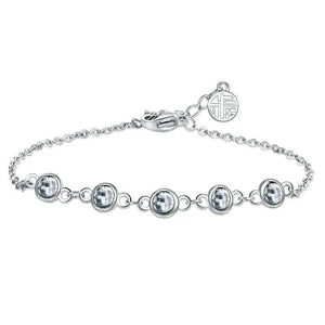 925 Silver Created Moissanite Crystal Bracelet CZ Jewelry Wedding Gift