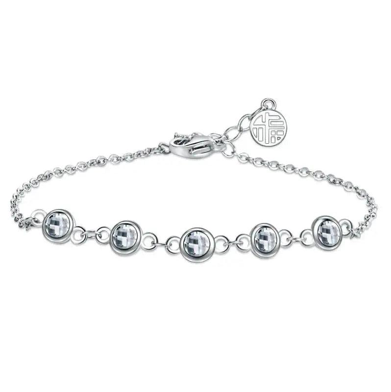 925 Silver Created Moissanite Crystal Bracelet CZ Jewelry Wedding Gift