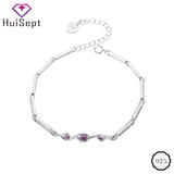 925 Silver Bracelet with Amethyst Gemstone for Wedding