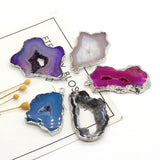Multicolor Geode Silver Pendant Necklace Bracelet Earring
