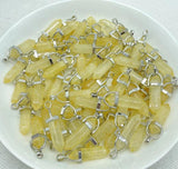 Hexagonal Pendulum Quartz Crystal Citrine Agate Charm Pendants