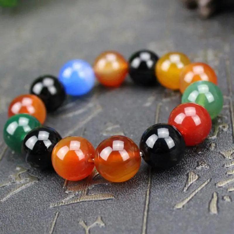 Natural Colorful Jade Bracelet Men Women Healing Gemstone Fine Jewelry
