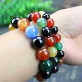 Natural Colorful Jade Bracelet Men Women Healing Gemstone Fine Jewelry