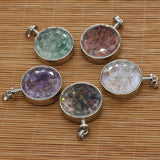 Round Clear Quartz Amethyst Crushed Pendant for DIY Necklace Jewelry