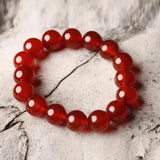Red Jade Round 4-18mm Bracelet 7.5inch Beads Nature