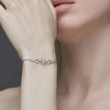 Pink Zircon Tourmaline Gemstone Chain Bracelet