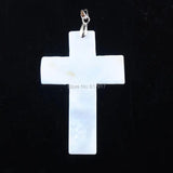 Zelanian Abalone Shell Pearl Cross Pendant Necklace