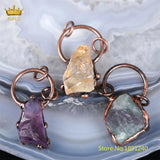 Raw Crystal Pendant Vintage Charm Jewelry