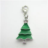 20pcs Enamel Christmas Tree Charm for DIY Bracelets Necklac