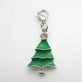 20pcs Enamel Christmas Tree Charm for DIY Bracelets Necklac