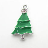20pcs Enamel Christmas Tree Charm for DIY Bracelets Necklac