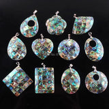 Natural Zelanian Abalone Shell Gem Stone Bead Pendant Jewelry