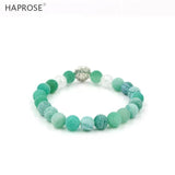 Natural Agate Bracelet Beads 8mm Lion Head Jewelry