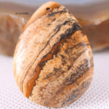 Natural Stone Water Drop Bead Pendant Picture Jaspers Necklace Gift