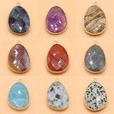 Natural Stone Pendant Irregular Oval Charms for Jewelry Making