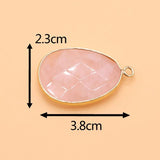 Natural Stone Pendant Irregular Oval Charms for Jewelry Making
