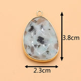 Natural Stone Pendant Irregular Oval Charms for Jewelry Making