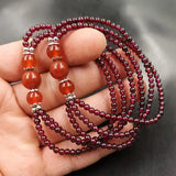 Natural Garnet Bracelet Healing Gemstone Fine Jewelry Red Agate Crystal
