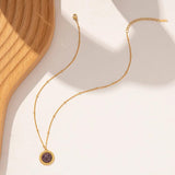 French Retro Palace Style Purple Gem Inlaid Pendant Necklace For Women