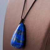 Lapis Lazuli Stone Pendant Chakra Healing Crystal Necklace