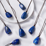 Lapis Lazuli Stone Pendant Chakra Healing Crystal Necklace