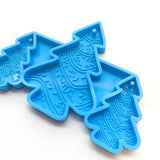 3-Cavity Christmas Tree Keychain Silicone Mold for Epoxy Resin Crafting