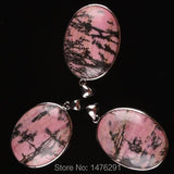 Natural Rhodonite Oval Bead Gem Pendant 1PCS