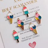 10pcs Ice Cream Charms Enamels Popsicle Pendant DIY Jewelry Making Kit