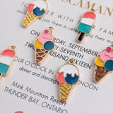 10pcs Ice Cream Charms Enamels Popsicle Pendant DIY Jewelry Making Kit